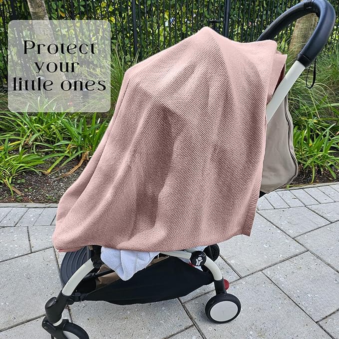 Peekaboo Nursing Cover Up for Breastfeeding - Breathable Knit - Soft Organic Cotton & Cashmere Breast Feeding Poncho for Women - Privacy Feature - Includes Mesh Laundry Bag (Mauve)