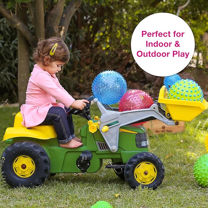 Edushape The Original Sensory Ball for Baby - 7" Transparent Yellow Color Baby Ball That Helps Enhance Gross Motor Skills for Kids Aged 6 Months & Up - Vibrant, Colorful & Unique Toddler Ball