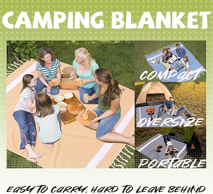 Large Picnic Blanket Outdoor Law Park Grass Patio Mat Manta Para Soft Car Travel Essentials Road Trip Summer Vacation Stuff Outside Accessories Roadtrip Camping Gear Rv Must Haves Glamping Tent Gadget