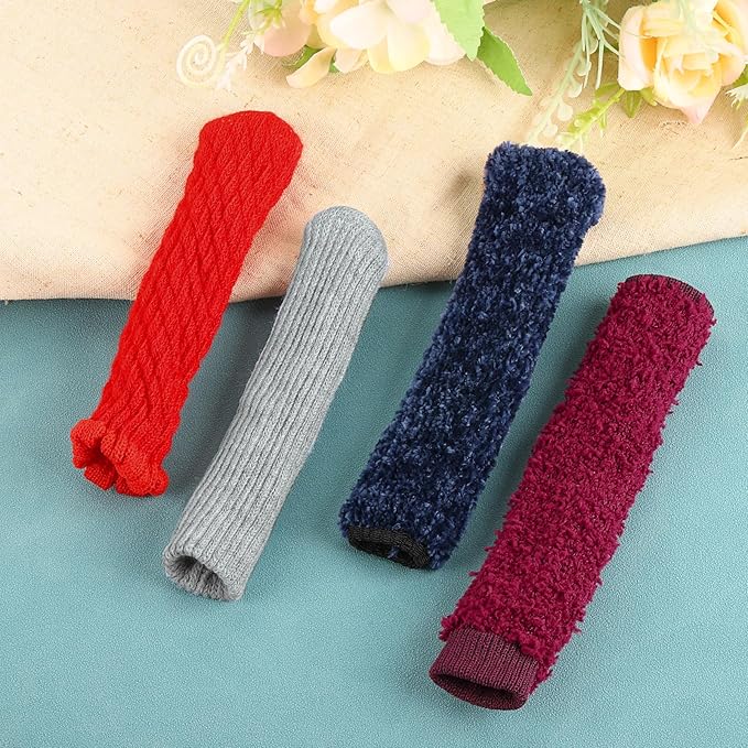 uxcell 6Pcs Door Handle Covers, Knitted Anti-Scald Door Knob Protector Door Knob Cover for Hot Doors and Cold Doors, Red
