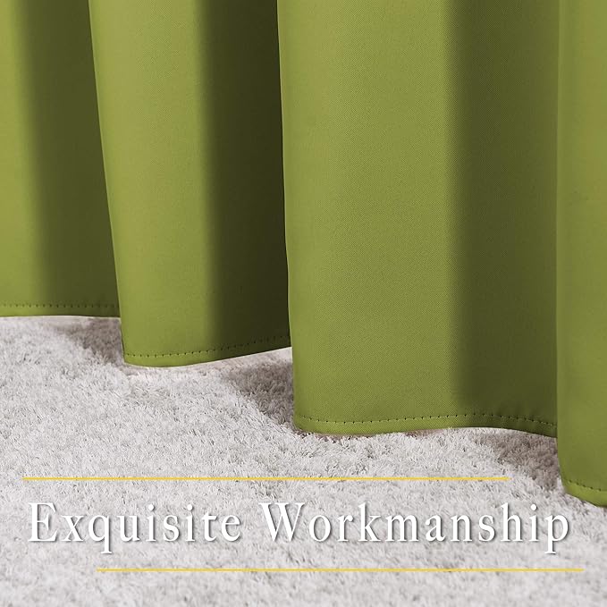 NICETOWN Room Darkening Room Divider Curtains 118 inches Long, Grommet Thermal Window Treatments Sound Reducing Drapes for Sliding Glass Door, Fresh Green, W66 x L118, 2 Pieces