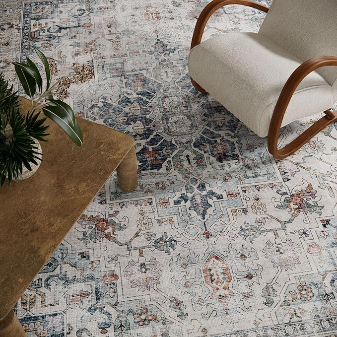 Machine Washable Throw Rugs for Entryway: Door Mat Indoor Entrance 3x5 Small Rug Stain Resistant Non-Slip Low Pile Soft Carpet for Kitchen Front Door Indoor Entry Bathroom Bedroom