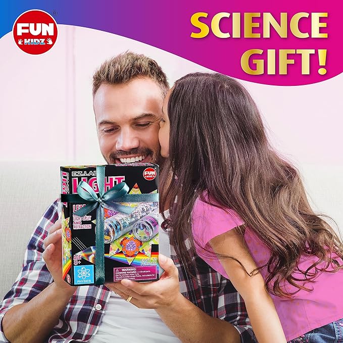 Twins Kaleidoscope Kit for Kids, FunKidz DIY Kaleidoscope Making Craft Kit with Prism Gift Optical Illusion Science Experiment Educational STEM Toy